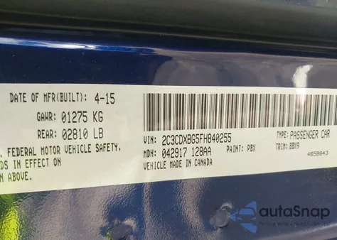 2015 Dodge Charger Se z USA, uszkodzony, nr VIN 2C3CDXBG5FH840255